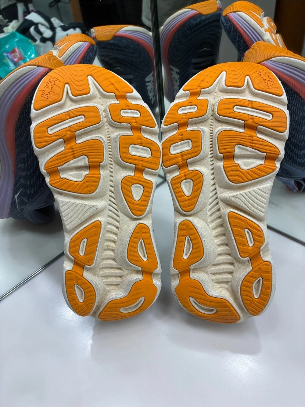 Hoka One One Gaviota 5 Anchor/Grapefruit Sneakers Size 9 B - Picture 7 of 9